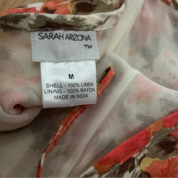 Womens Sarah Arizona Side Zip Linen Flared A-Line Skirt Size M Built in Slip - Picture 6 of 9